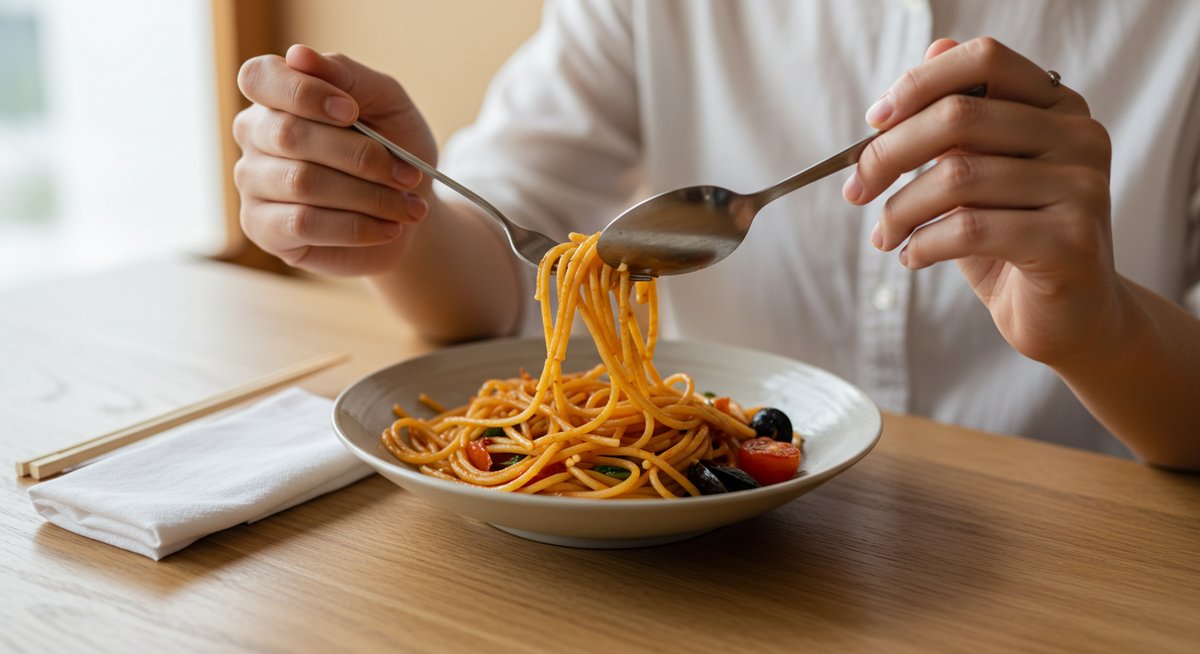 スパゲッティー 食べ 方